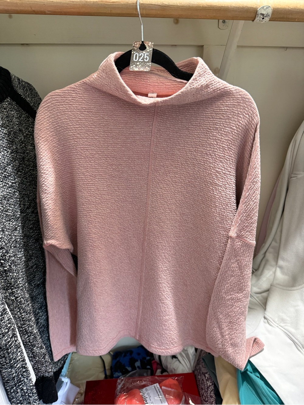 025 lululemon athletica Dusty Pink Textured Cowl Sweater